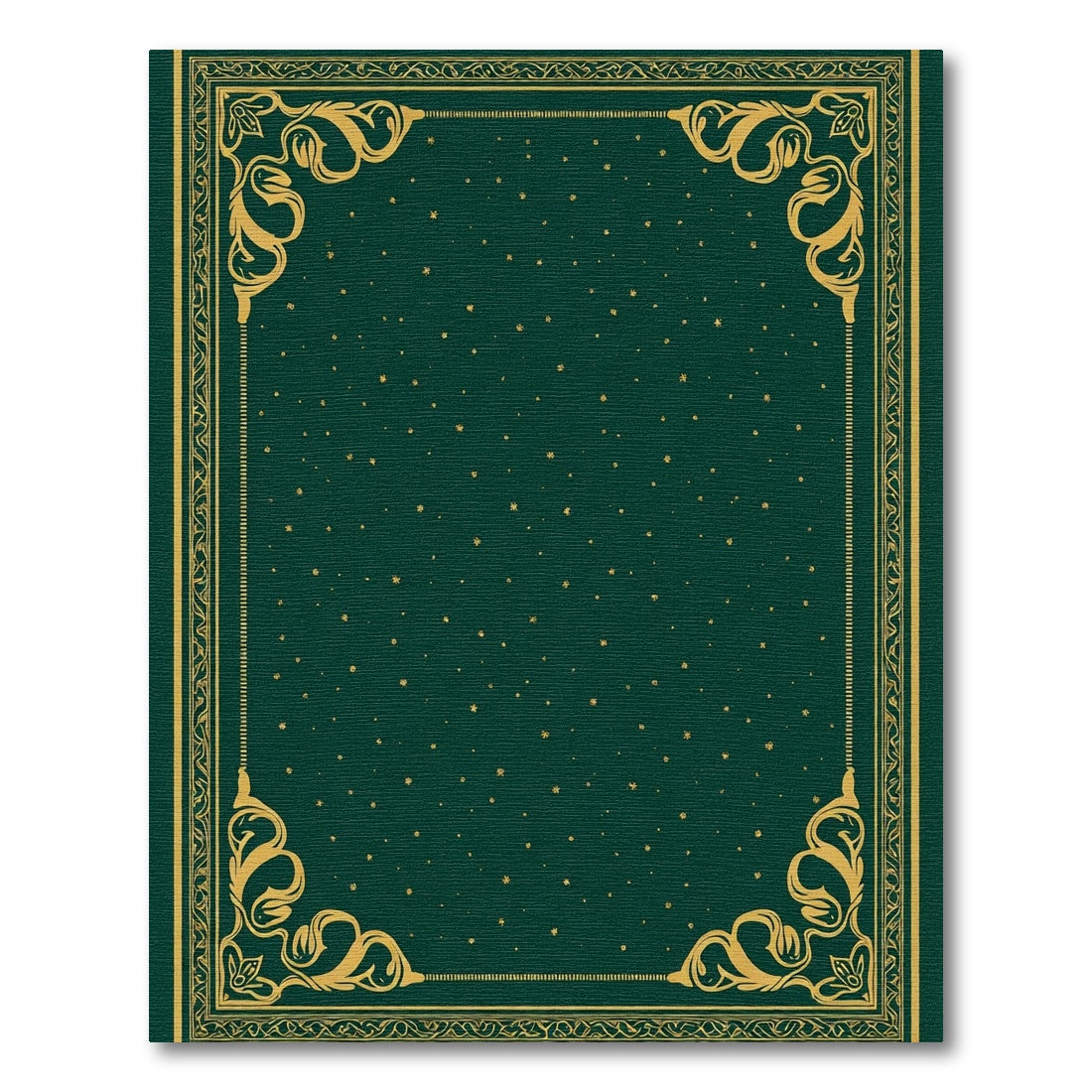 Golden Botanical Emerald Starry Night Rug