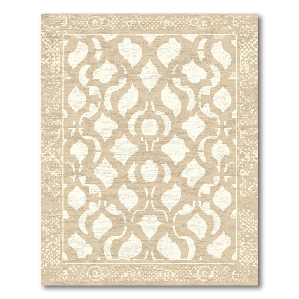 Neutral Lattice Motif Frame Rug