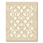 Neutral Lattice Motif Frame Rug