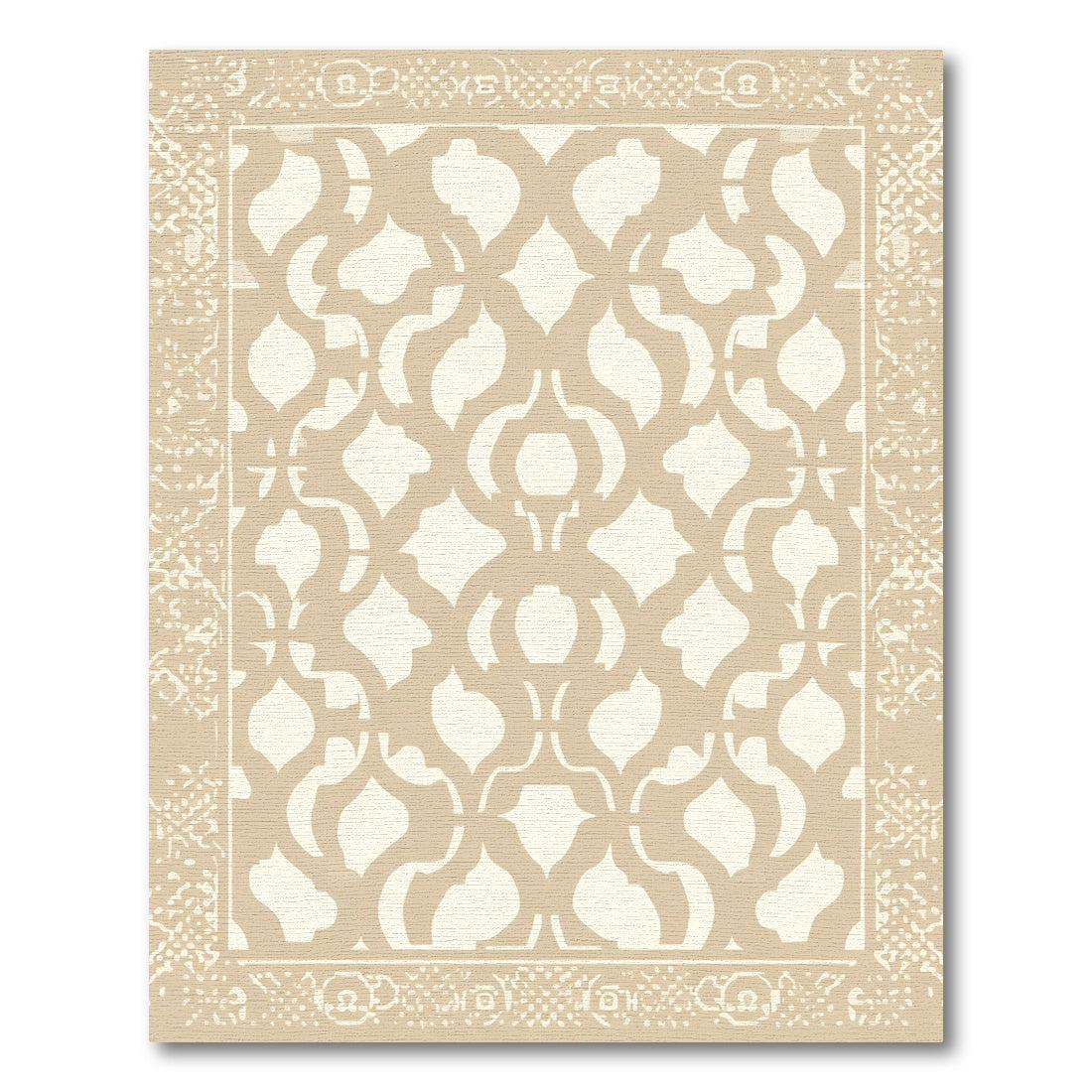 Neutral Lattice Motif Frame Rug
