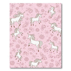 Pink Unicorn Meadow Floral Gathering Rug