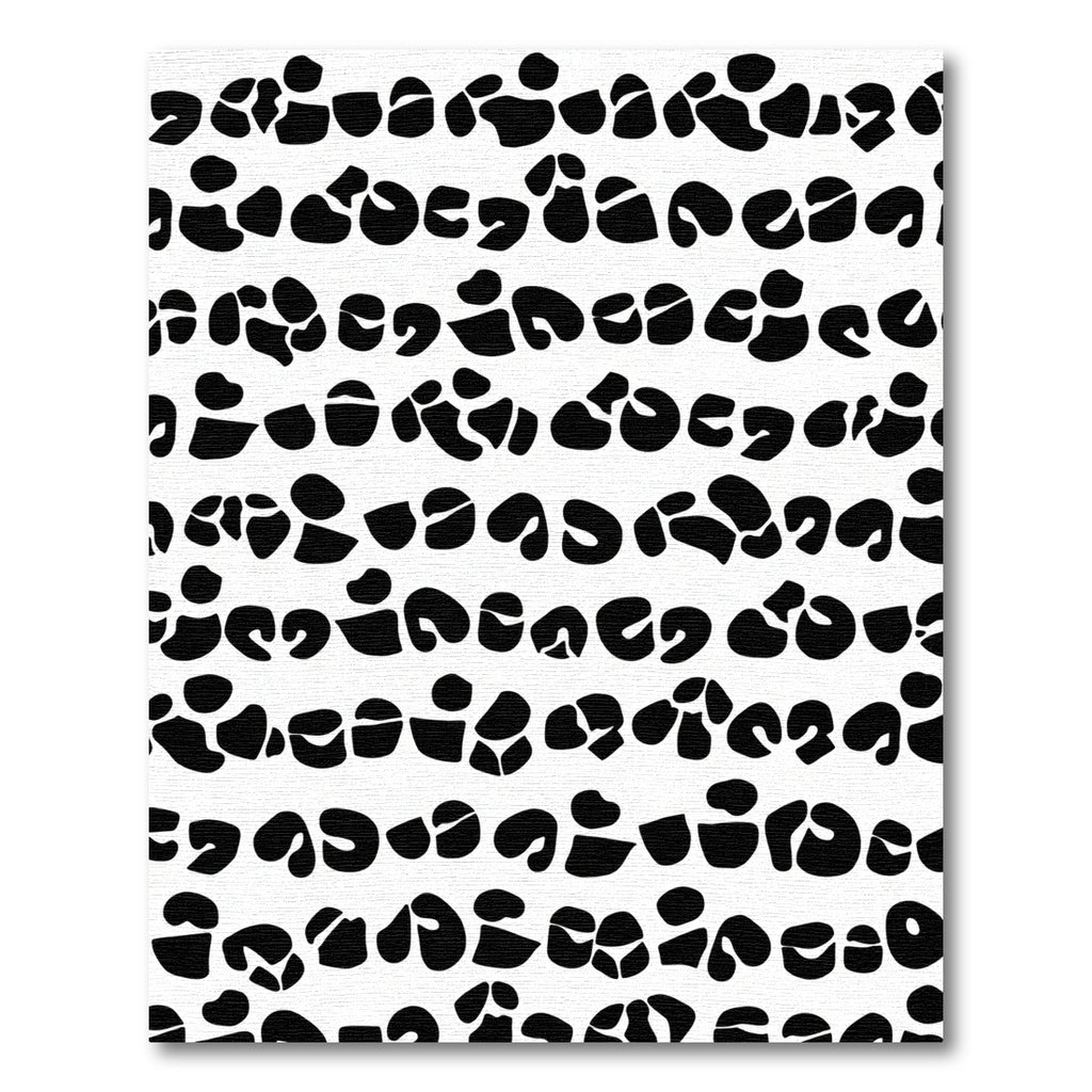 Black White Abstract Spots Rug