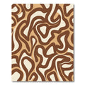 Abstract Retro Swirl Brown Beige Rug