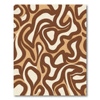 Abstract Retro Swirl Brown Beige Rug