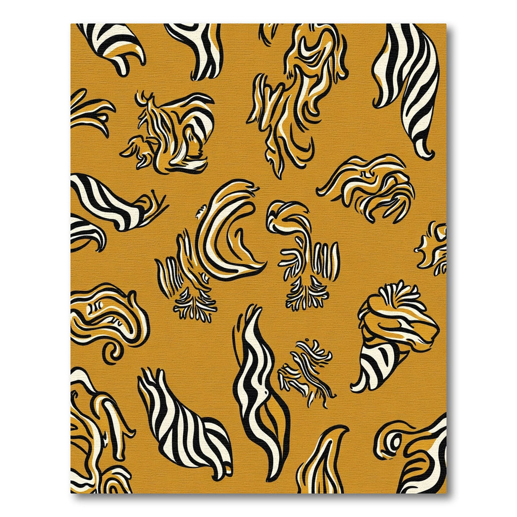 Amber Organic Swirl Animalic Lines Rug