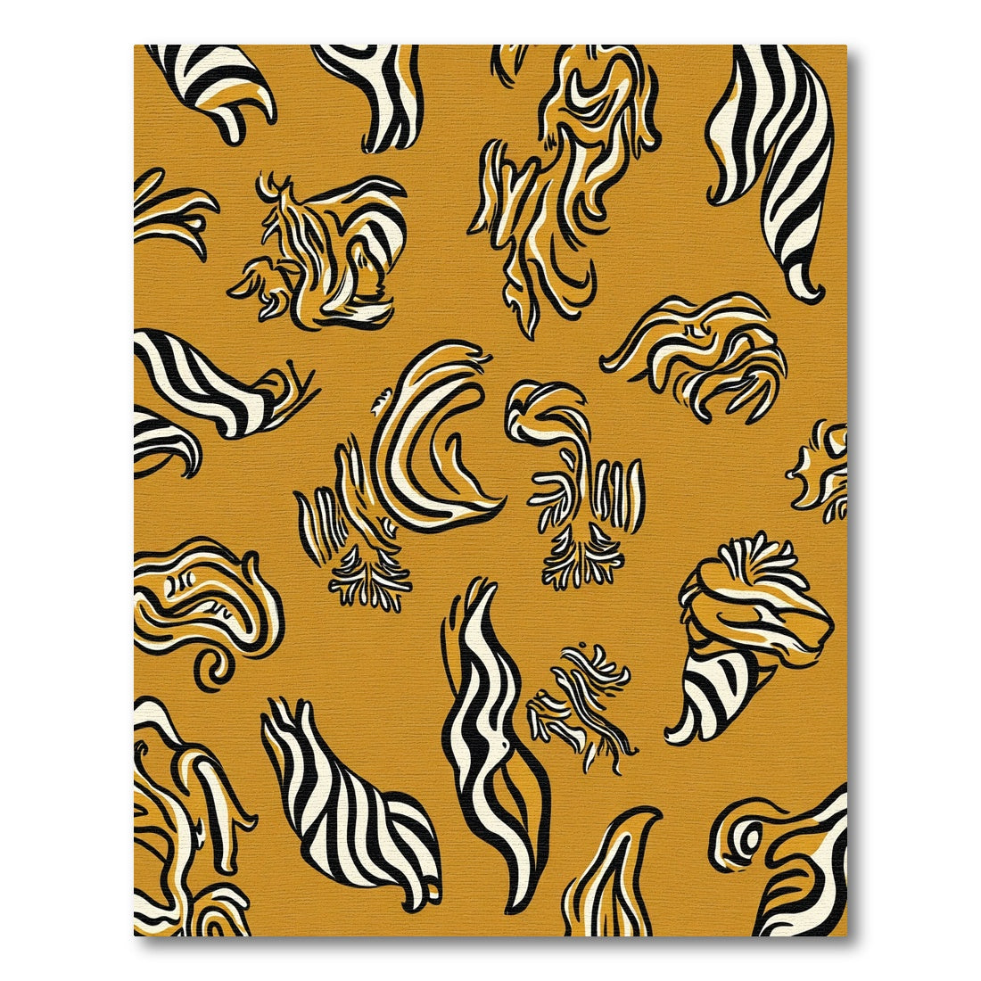 Amber Organic Swirl Animalic Lines Rug