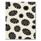 Black White Abstract Organic Rounds Rug