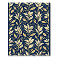 Navy Blue Golden Leafy Branches Rug