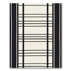 Black and Cream Vertical Stripe Rug