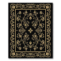 Black Gold Scroll Vine Medallion Rug