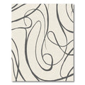 Abstract Charcoal Swirls Cream Rug
