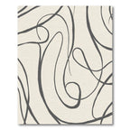 Abstract Charcoal Swirls Cream Rug