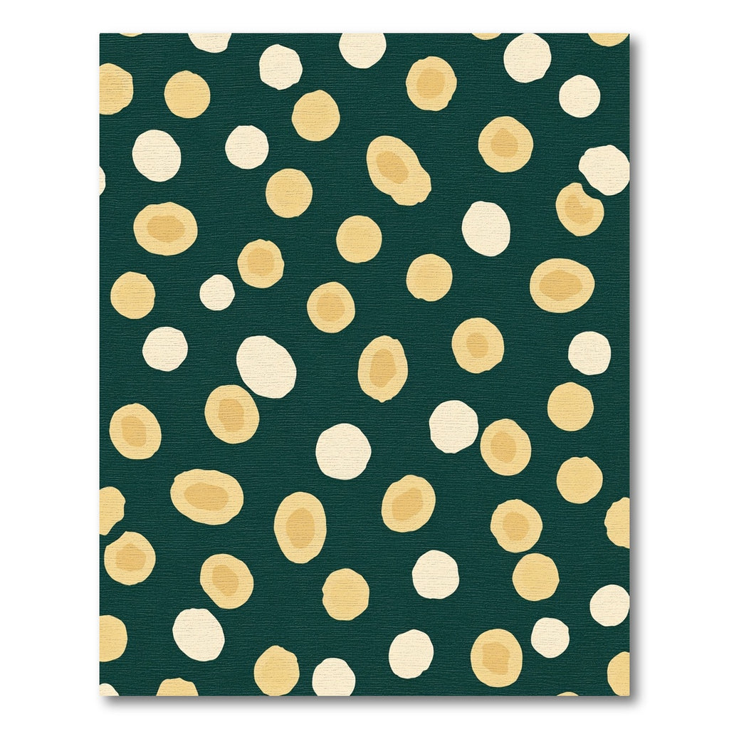 Deep Teal Scattered Ochre Circles Rug
