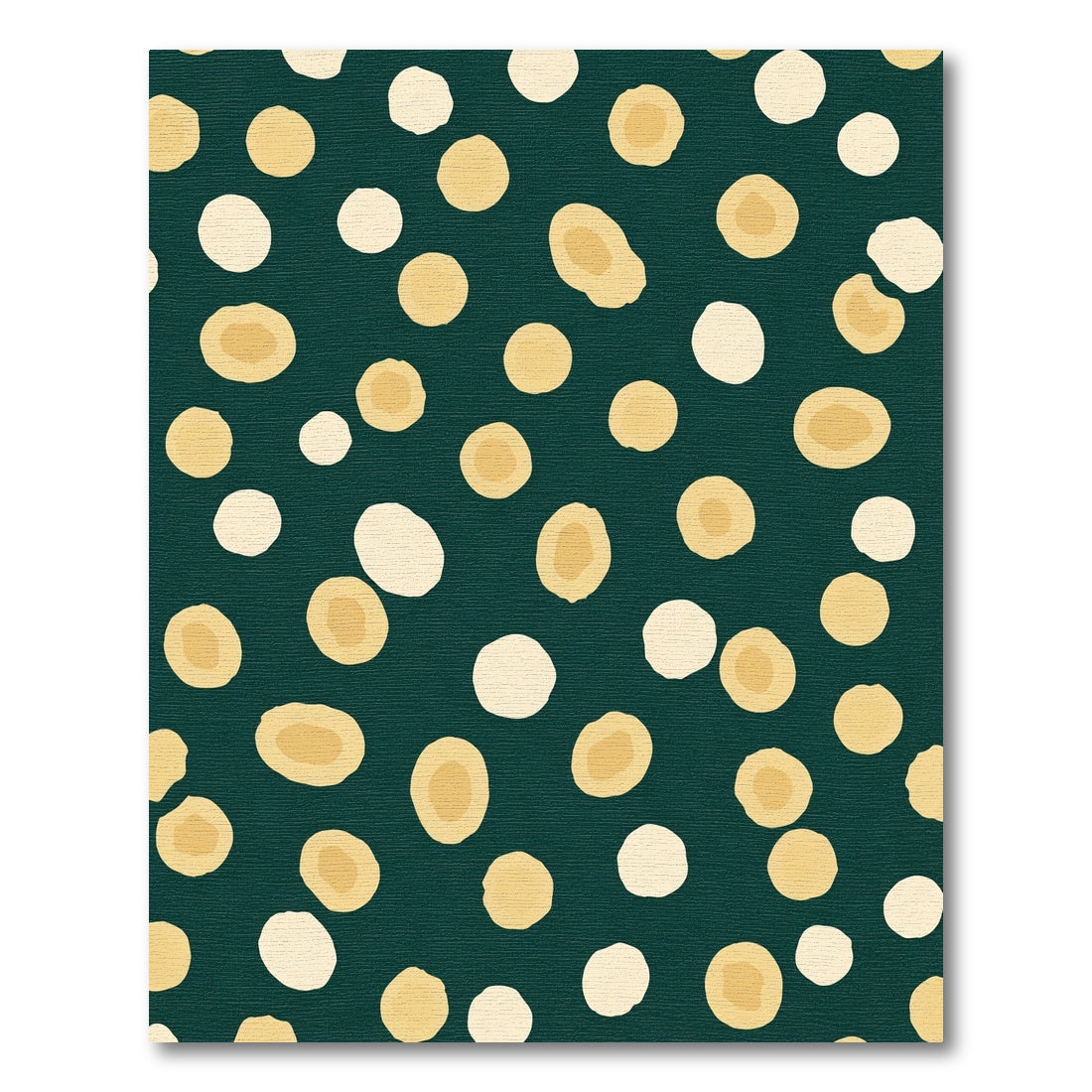 Deep Teal Scattered Ochre Circles Rug