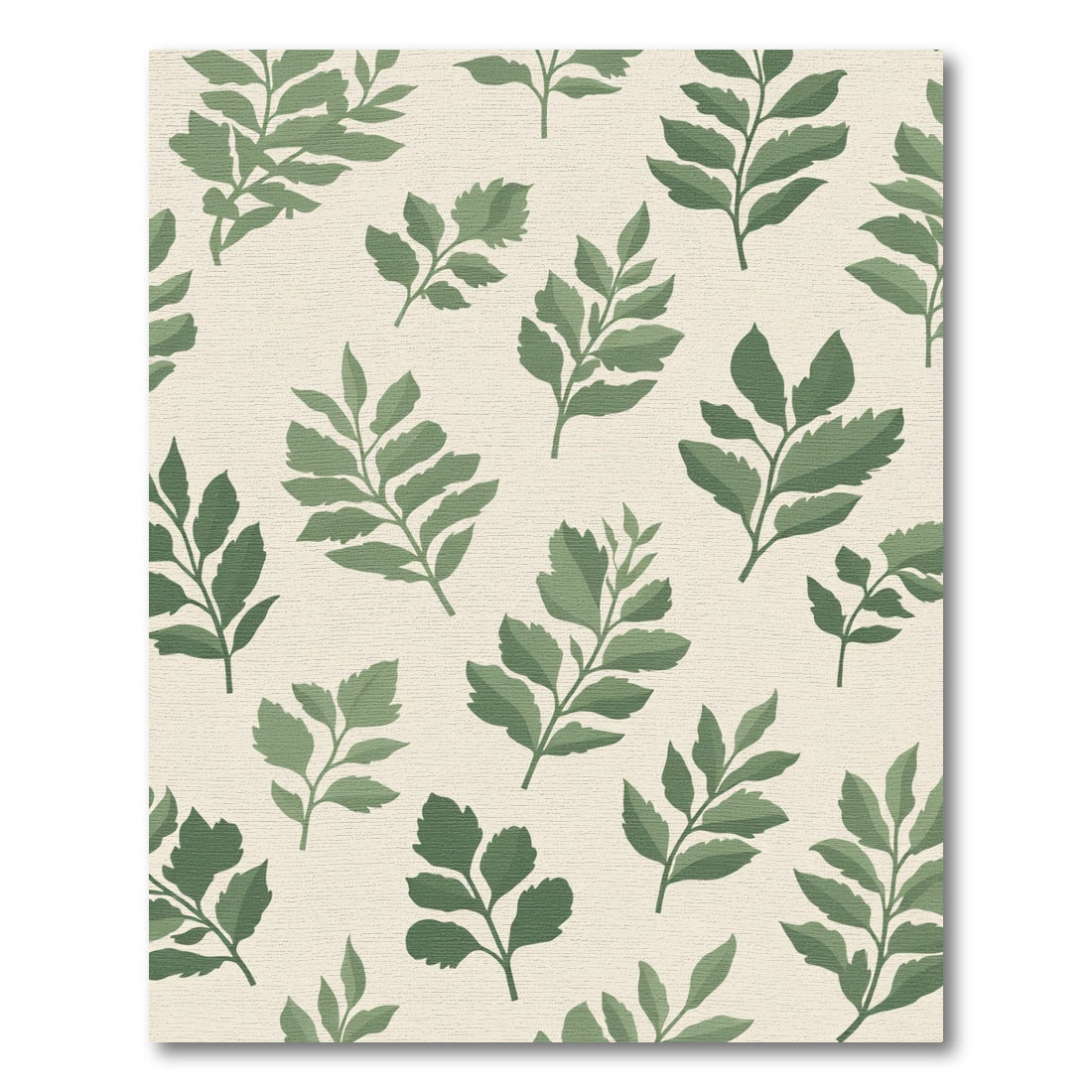 Sage Green Botanical Foliage Rug
