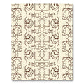 Brown Abstract Linear Organic Grid Rug
