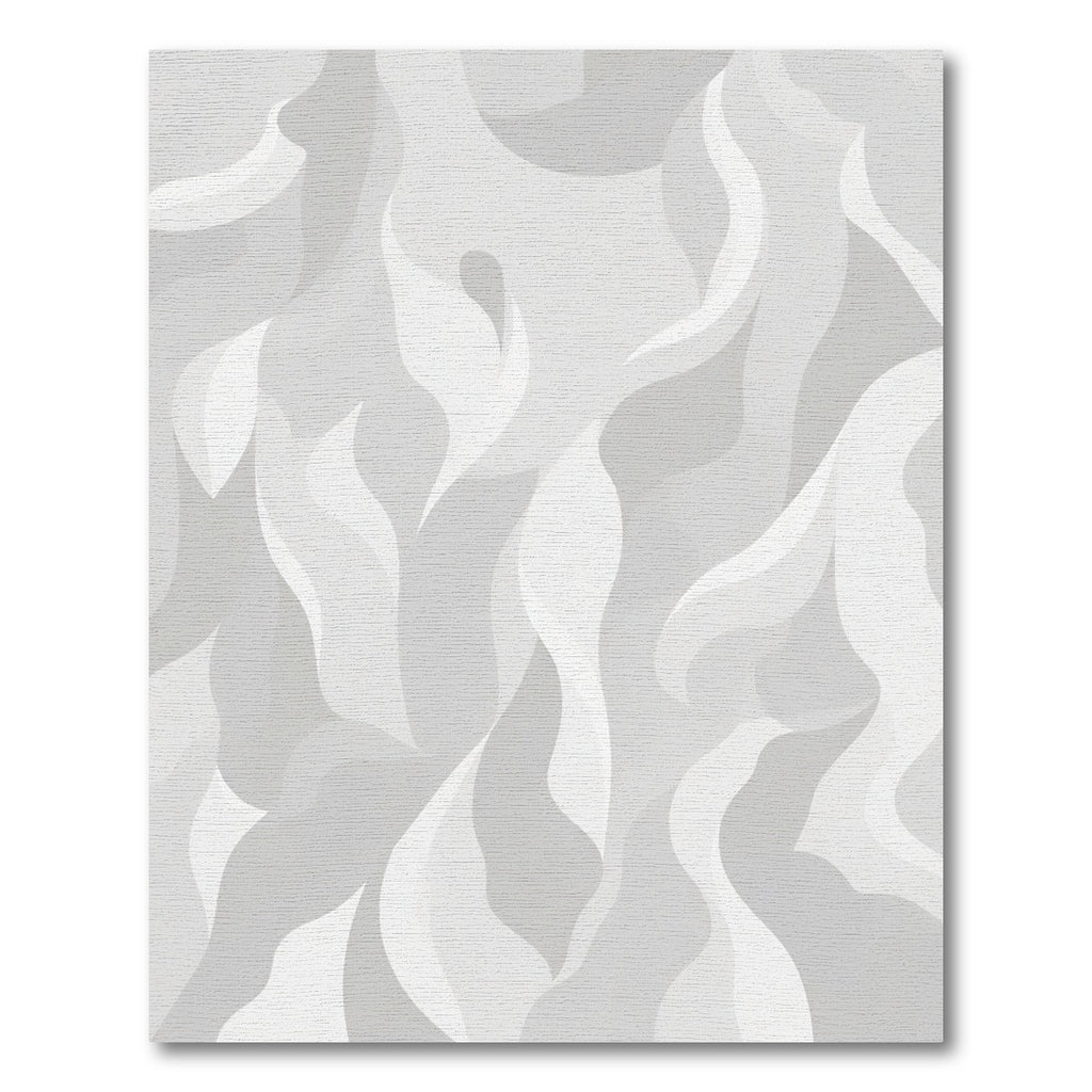 Gray White Flowing Abstract Shape Rug