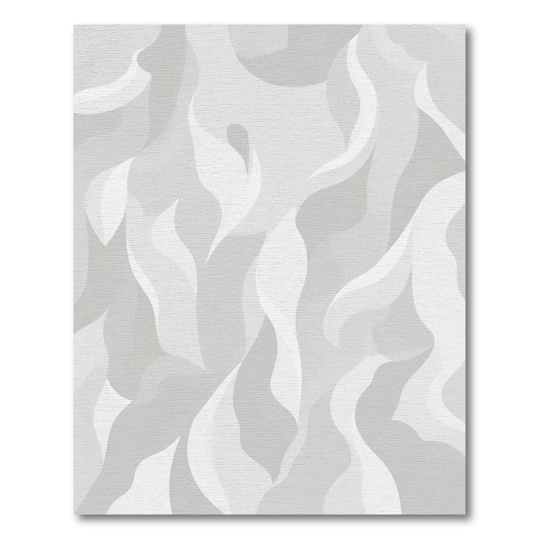 Gray White Flowing Abstract Shape Rug