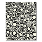 Abstract Black Cream Organic Circles Rug