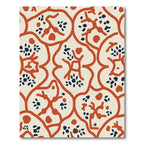Cream Coral Blue Organic Lattice Rug