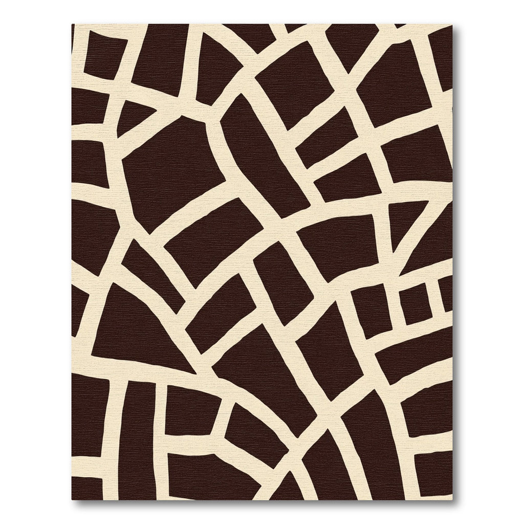 Brown Cream Organic Interlocking Shapes Rug