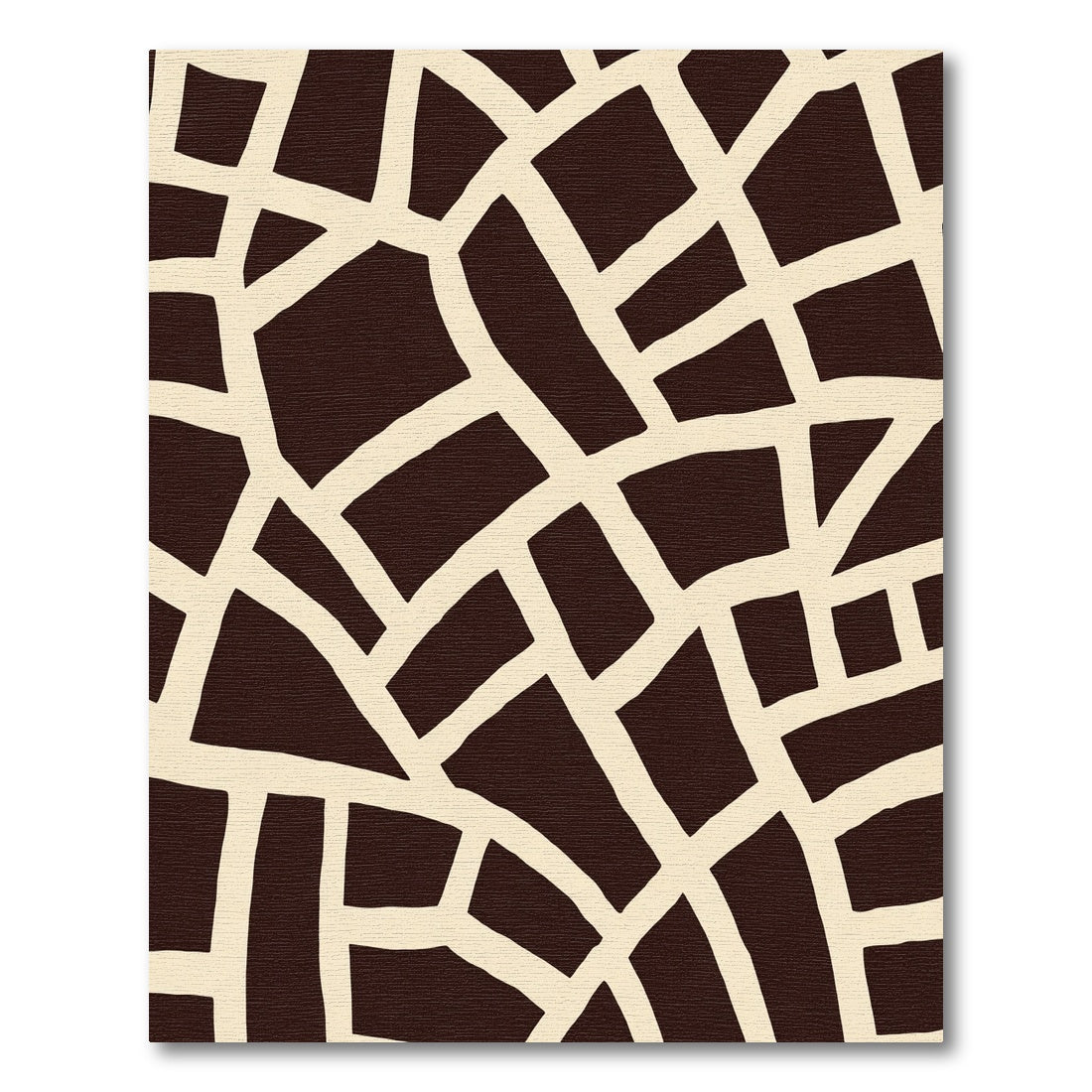 Brown Cream Organic Interlocking Shapes Rug