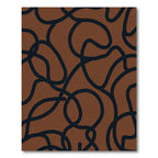Earthy Brown Abstract Swirl Rug