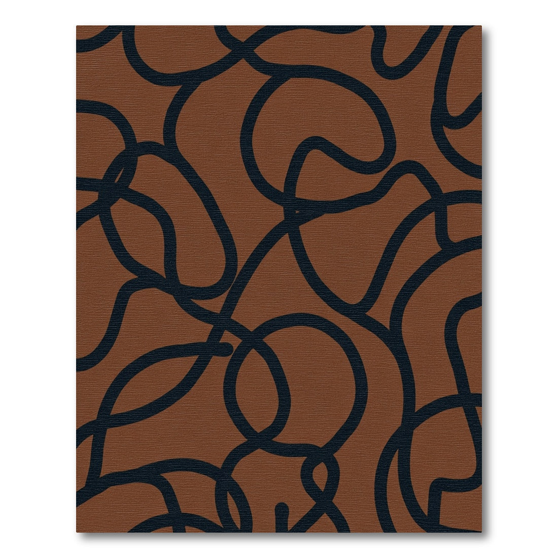 Earthy Brown Abstract Swirl Rug