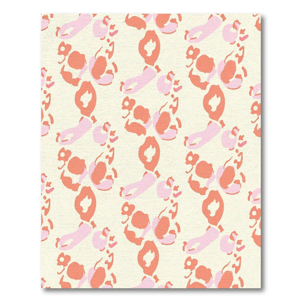 Soft Coral Pink Abstract Floral Rug