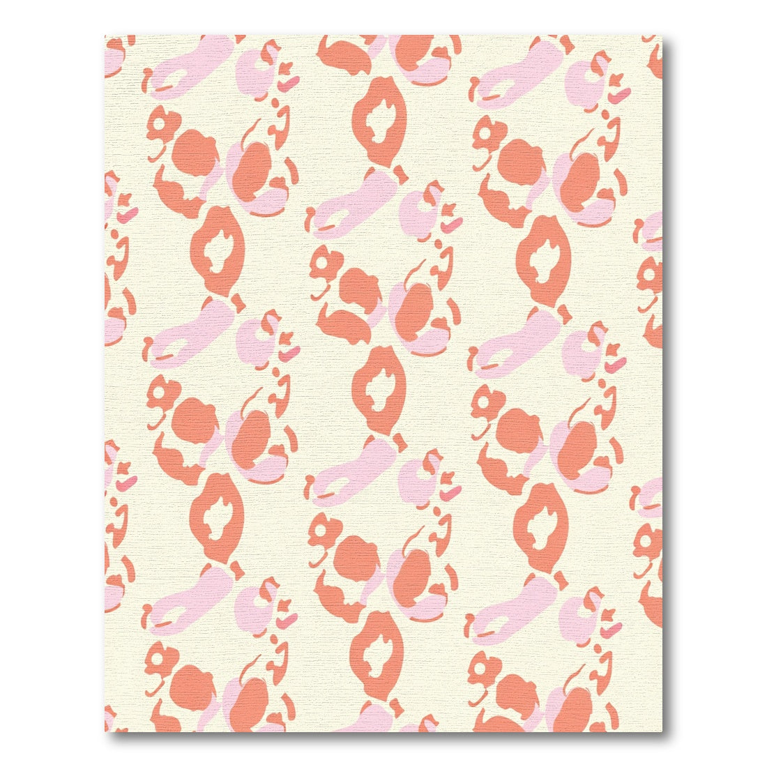 Soft Coral Pink Abstract Floral Rug