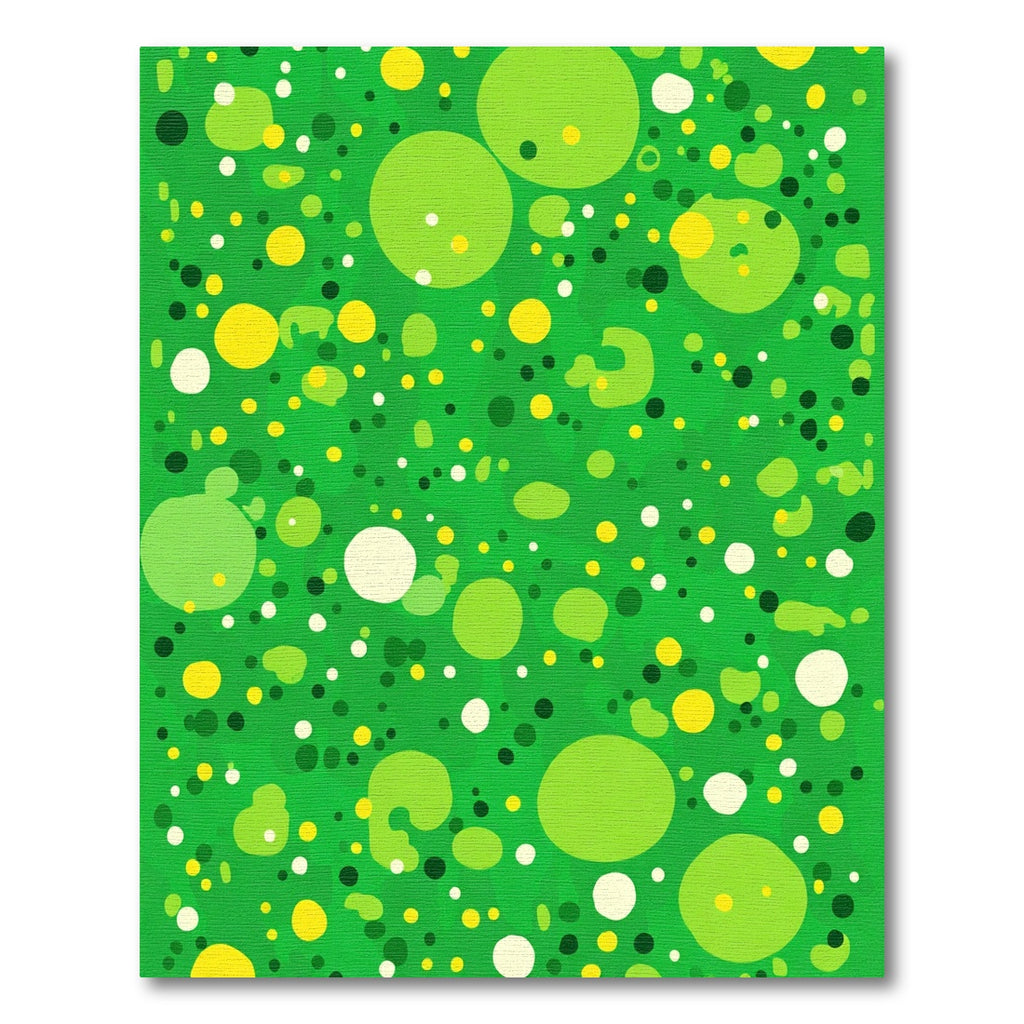 Green Yellow White Polka Dot Burst Rug