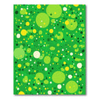 Green Yellow White Polka Dot Burst Rug