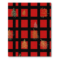 Red Black Gingham Pine Sprigs Rug