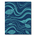 Deep Blue Ocean Fish Waves Rug