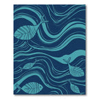 Deep Blue Ocean Fish Waves Rug