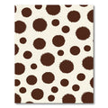 Brown Splattered Polka Dot Cream Background Rug
