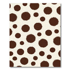 Brown Splattered Polka Dot Cream Background Rug
