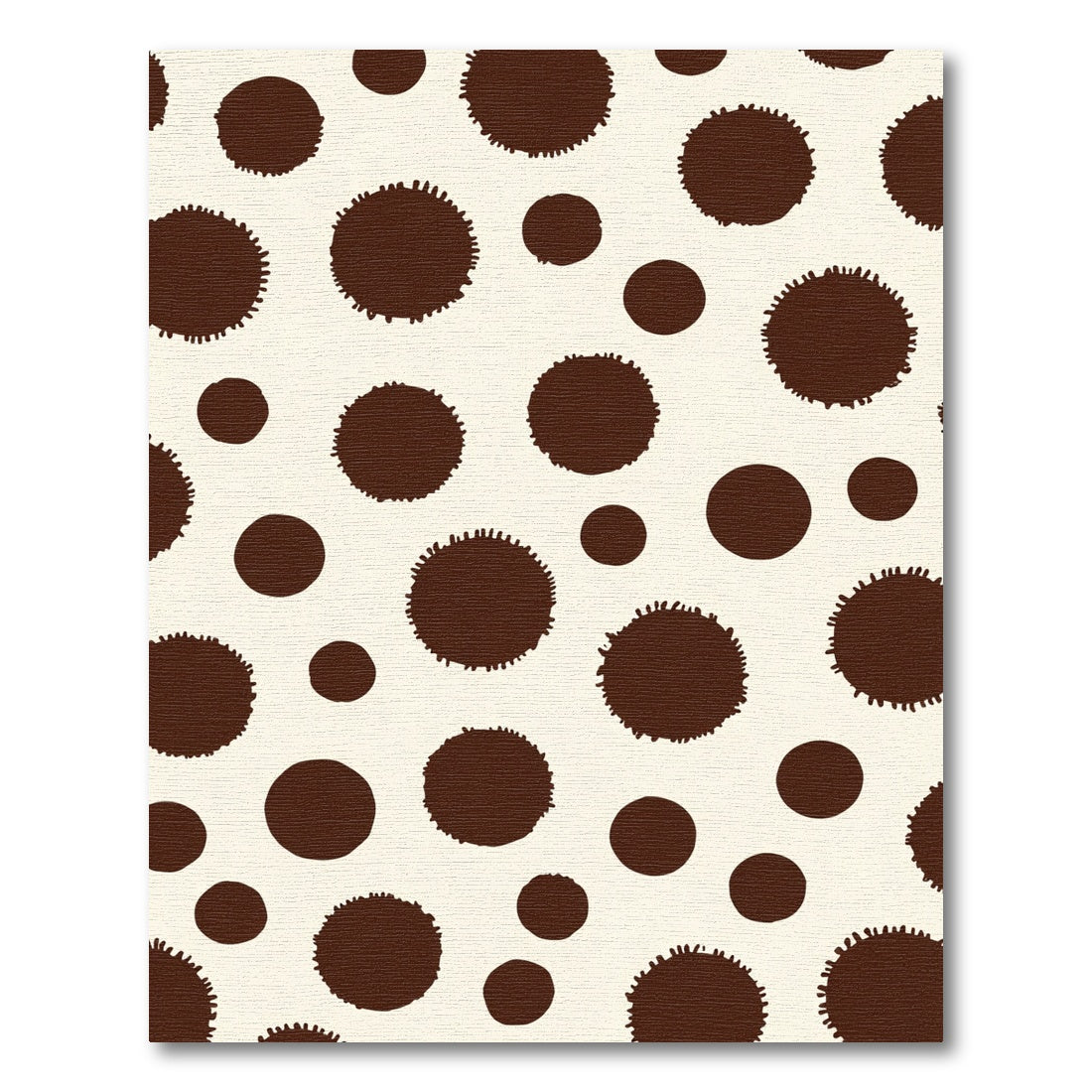 Brown Splattered Polka Dot Cream Background Rug