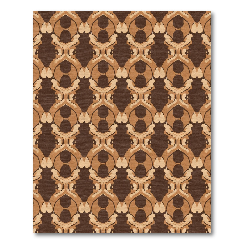 Earthy Brown Abstract Organic Symmetry Rug