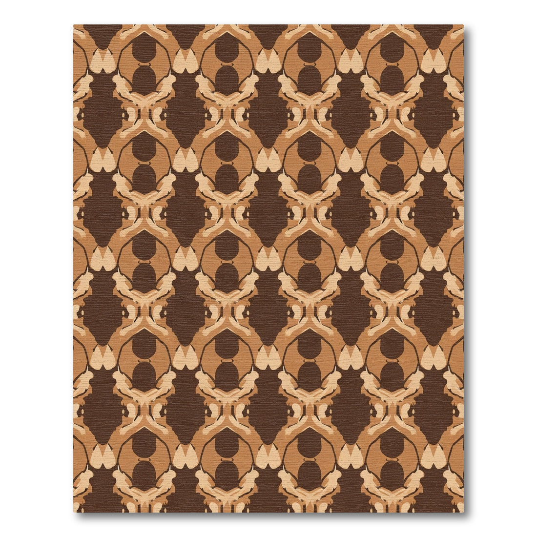 Earthy Brown Abstract Organic Symmetry Rug