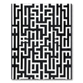 Bold Black White Maze Graphic Rug