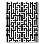 Bold Black White Maze Graphic Rug