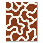 Modern Terracotta Cream Abstract Weave Rug