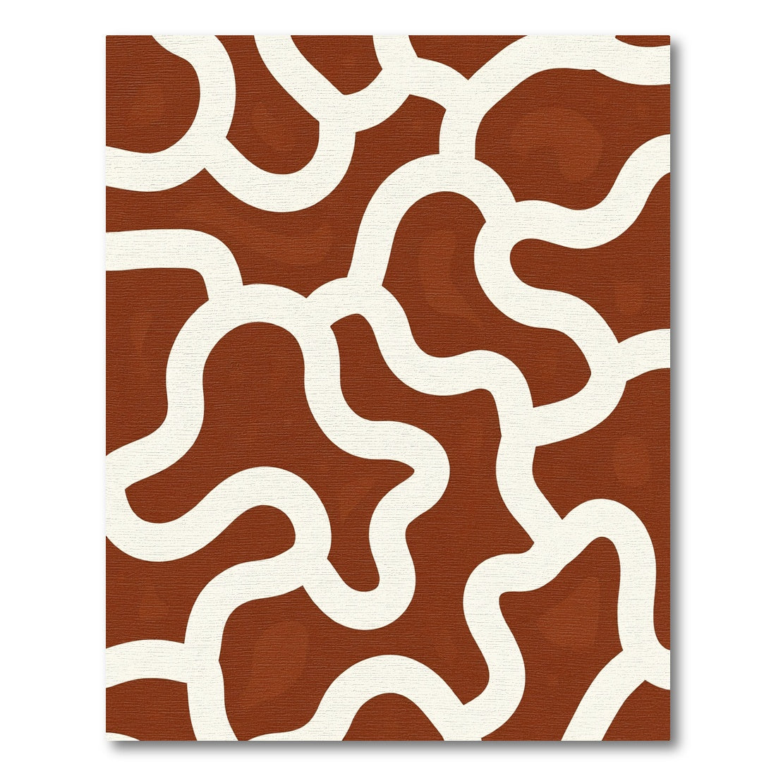 Modern Terracotta Cream Abstract Weave Rug