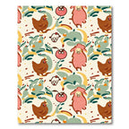Whimsical Farm Animals And Blossoms Rug