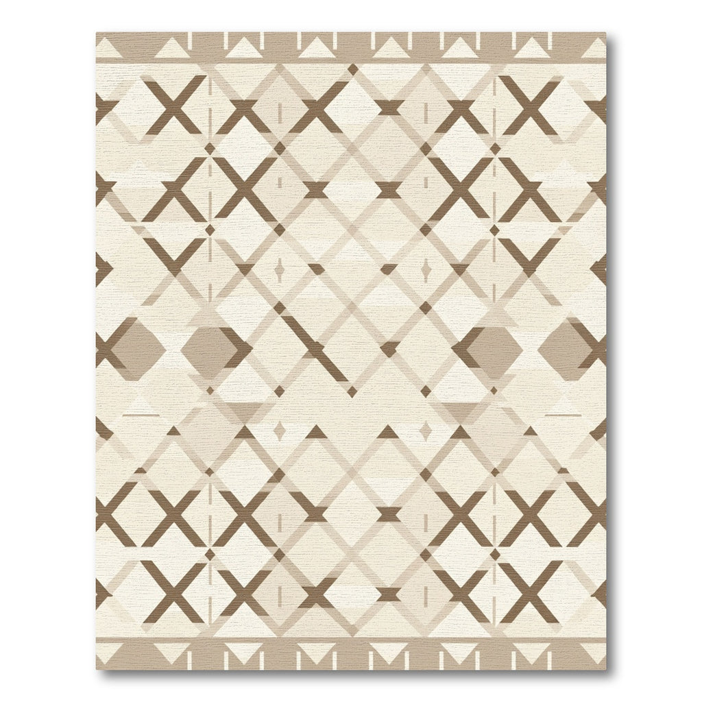 Brown Diamond Geometric Overlap Rug