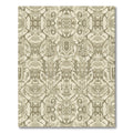 Ornate Tan Baroque Scroll Medallion Rug