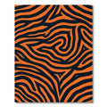 Bold Orange Black Swirls Rug