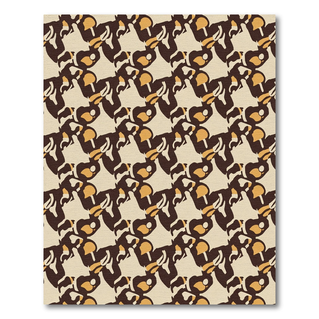 Retro Brown Gold Abstract Cascade Rug