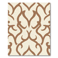 Cream Brown Baroque Scrollwork Rug